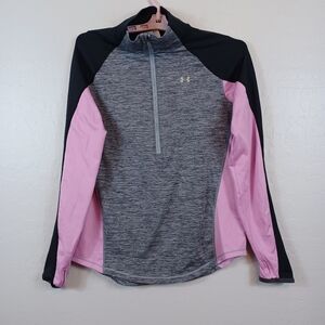 Women's Under Armour Quarter Zip Jacket Size M Color Pink Grey